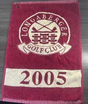 Longaberger Golf Club Towel 2005 Shot Selector 100% Cotton 16x22 For Golf Bag
